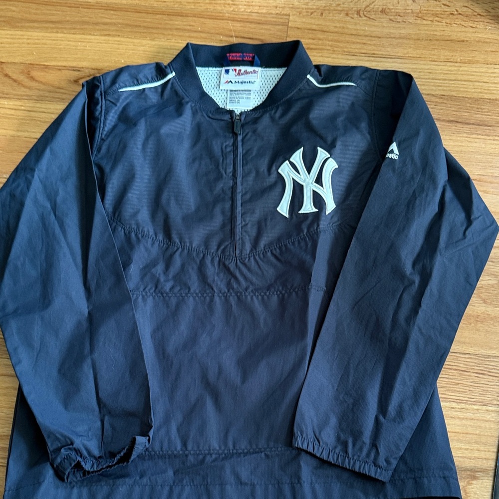 Majestic New York Yankees Kids Navy Windbreaker Rain Pullover